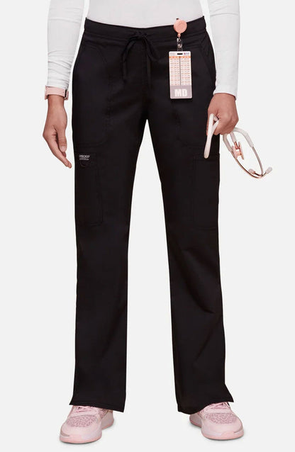 Women's Scrub Pants Cargo Black Cherokee Workwear Revolution MDF Instruments WW120