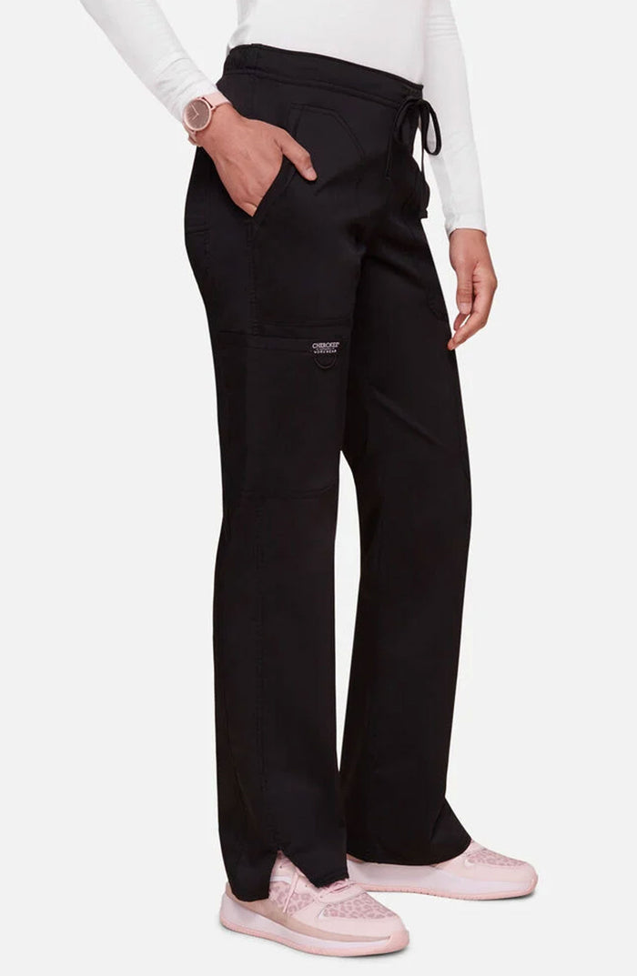Women's Scrub Pants Cargo Black Cherokee Workwear Revolution MDF Instruments WW120
