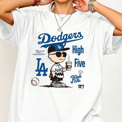 "Chillen' in LA" Snoopy Shirt – Retro Peanuts Dodgers Graphic Tee