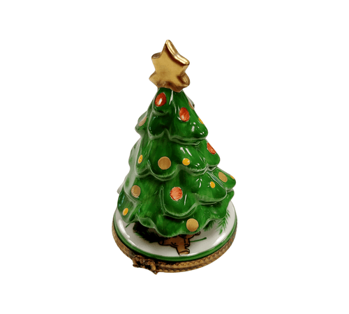 Christmas Tree With Star Figurine Porcelain Limoges Christmas Tree French Trinket Box