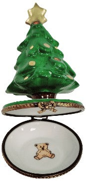 Christmas Tree With Star Figurine Porcelain Limoges Christmas Tree French Trinket Box