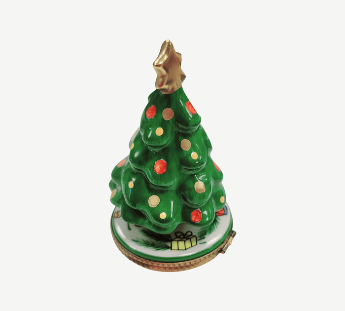 Christmas Tree With Star Figurine Porcelain Limoges Christmas Tree French Trinket Box