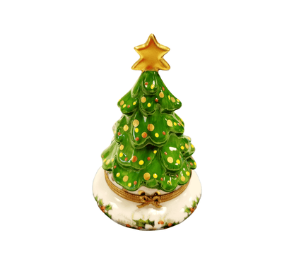 Christmas Tree With Magnolias Porcelain Limoges Christmas Tree French Trinket Box