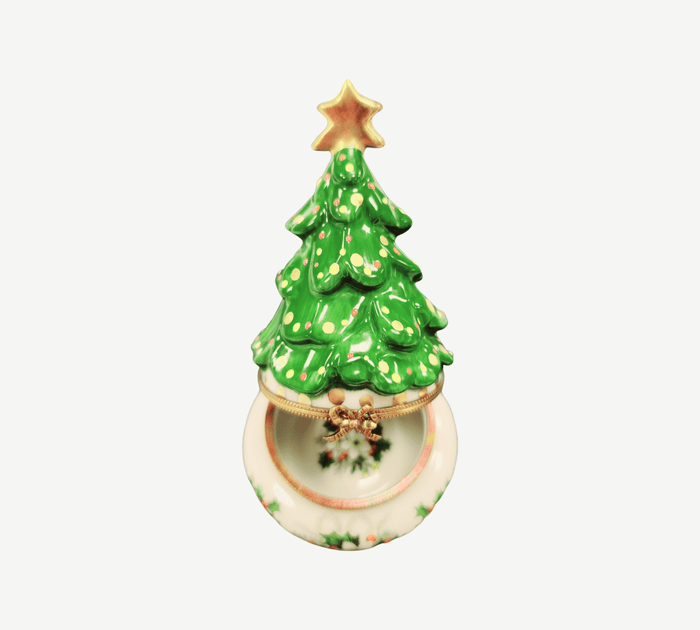Christmas Tree With Magnolias Porcelain Limoges Christmas Tree French Trinket Box
