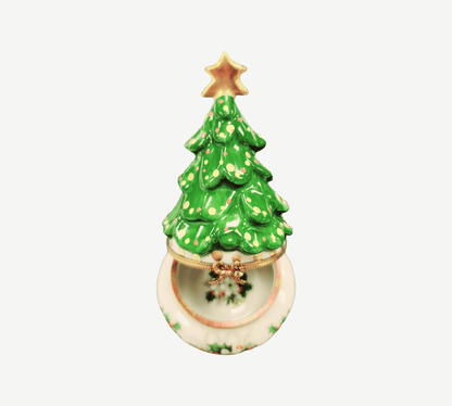 Christmas Tree With Magnolias Porcelain Limoges Christmas Tree French Trinket Box
