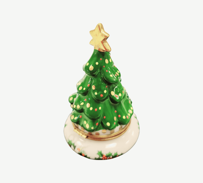 Christmas Tree With Magnolias Porcelain Limoges Christmas Tree French Trinket Box