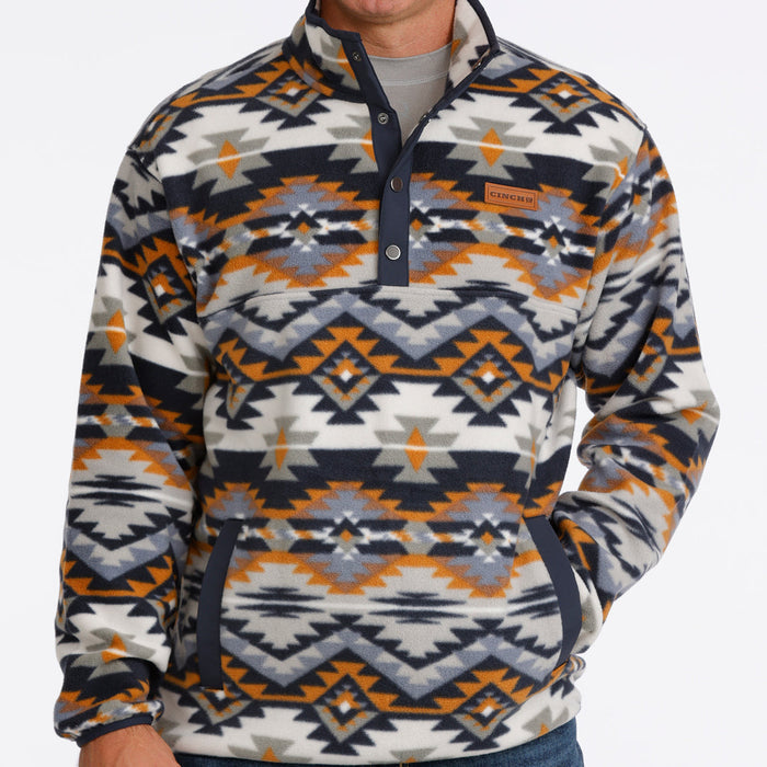 Cinch Men's Quarter Snap Polar Fleece Pullover in Multi