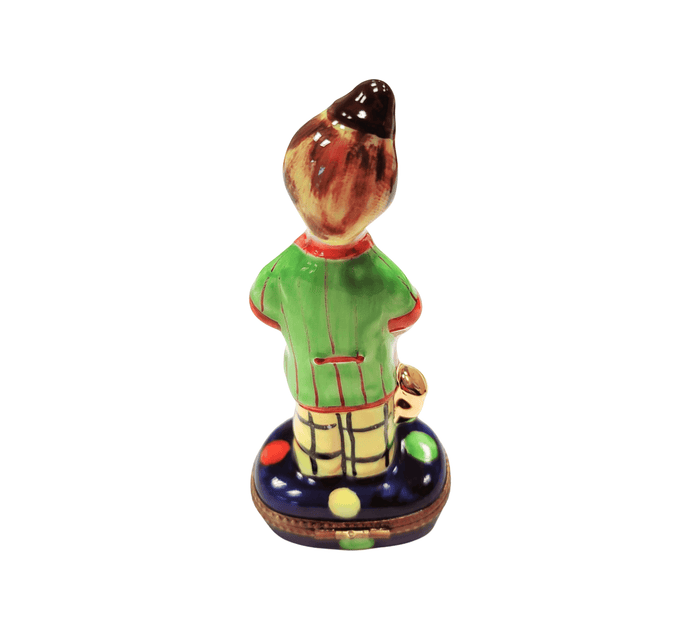 Whimsical Limoges Clown Figurine Porcelain Limoges Circus Clown French Trinket Box