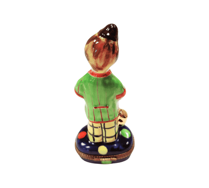 Whimsical Limoges Clown Figurine Porcelain Limoges Circus Clown French Trinket Box