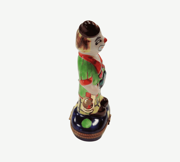 Whimsical Limoges Clown Figurine Porcelain Limoges Circus Clown French Trinket Box