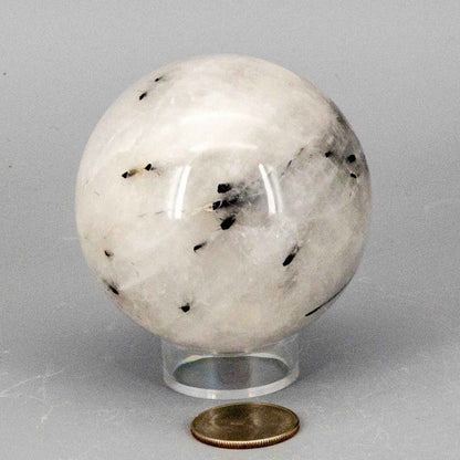 Clear Quartz Black Tourmaline Inclusion Crystal Sphere