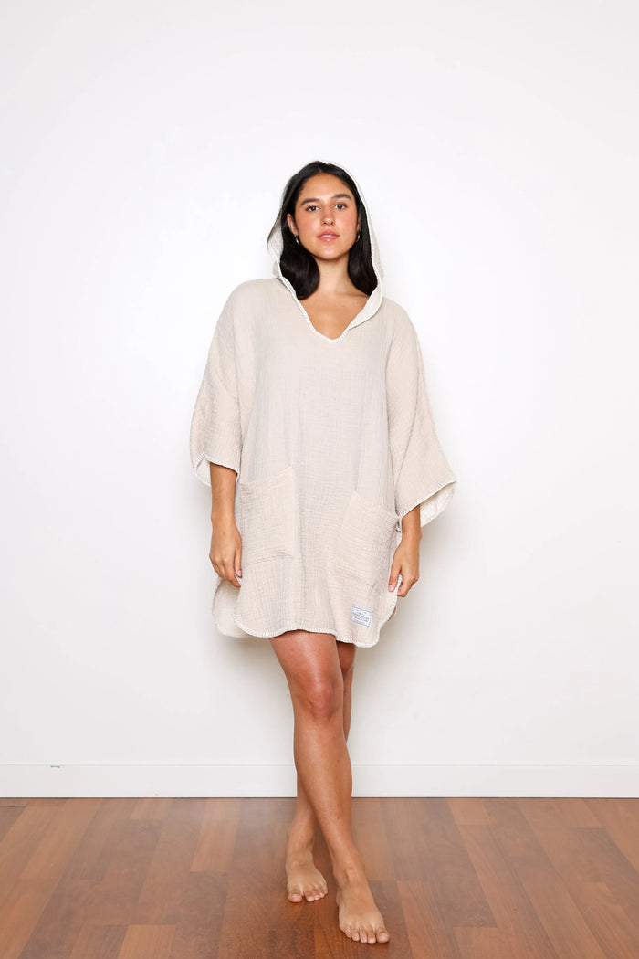Tofino Towel fair trade cotton muslin cocoon poncho.
