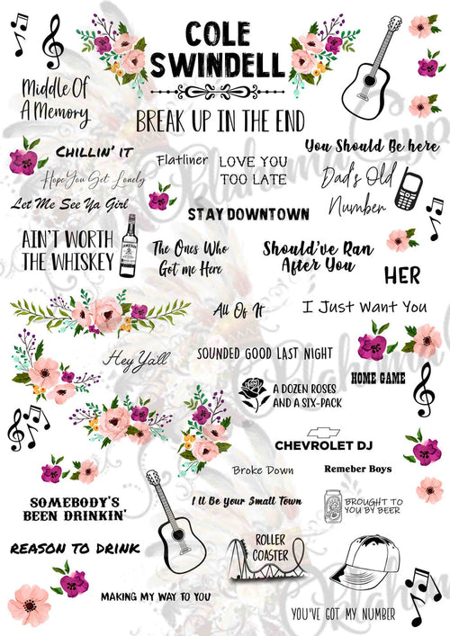 Cole Swindell Inspired Top Hits Digital File