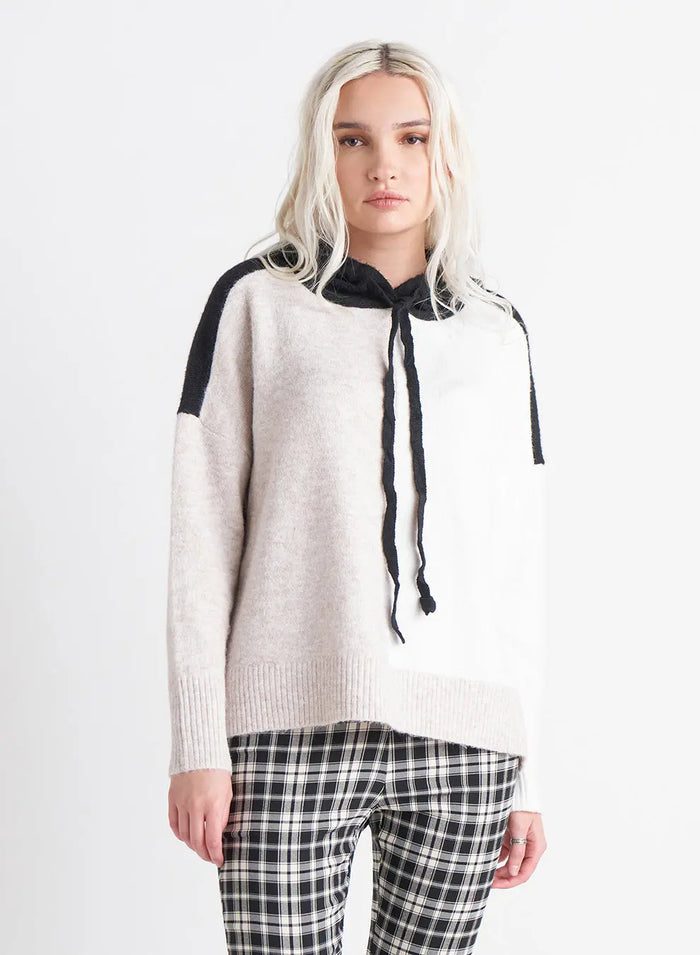 Colour Block Hooded Sweater Acorn Home + Apparel