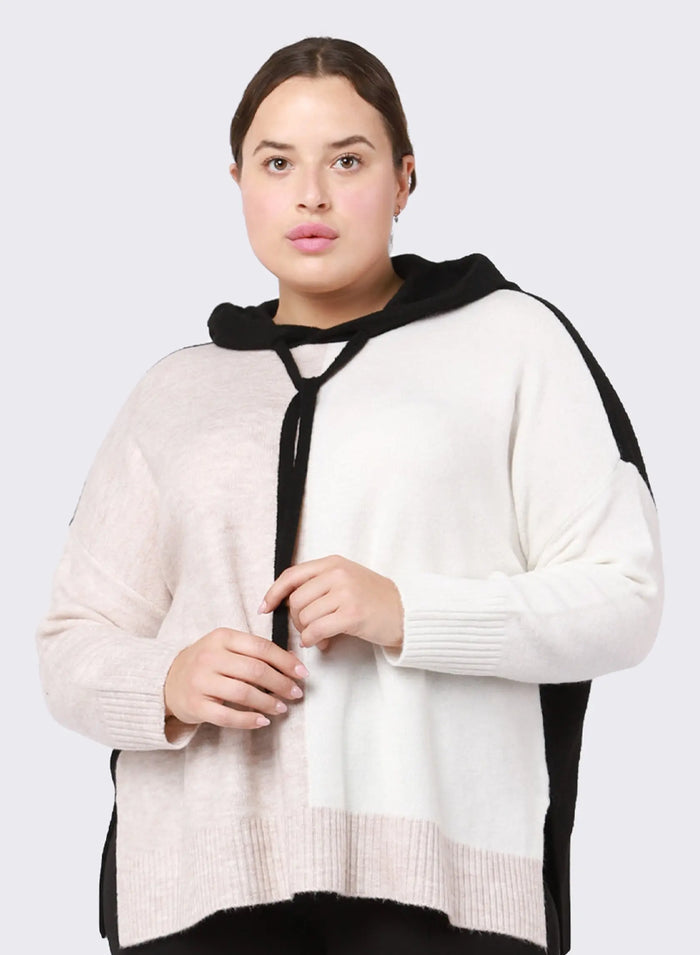 Colour Block Hooded Sweater Acorn Home + Apparel