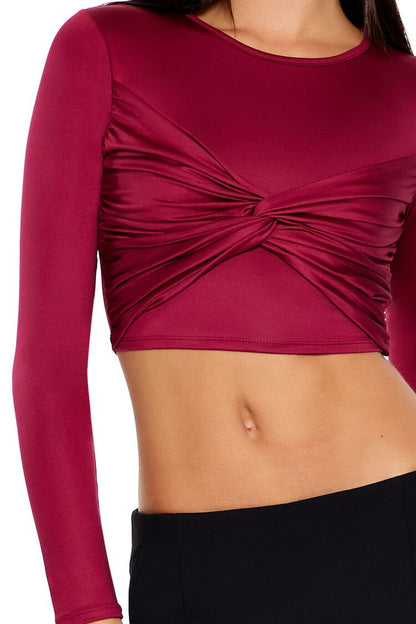 Contour Sculpt Twisted Crop Top