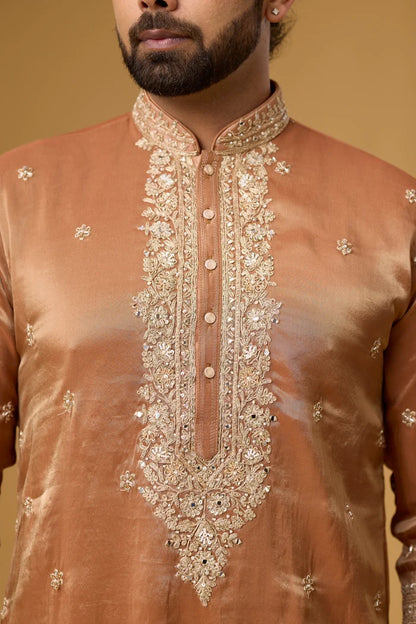 Premium Copper Embroidered Kurta – Celebration Wear | Mahavir NX
