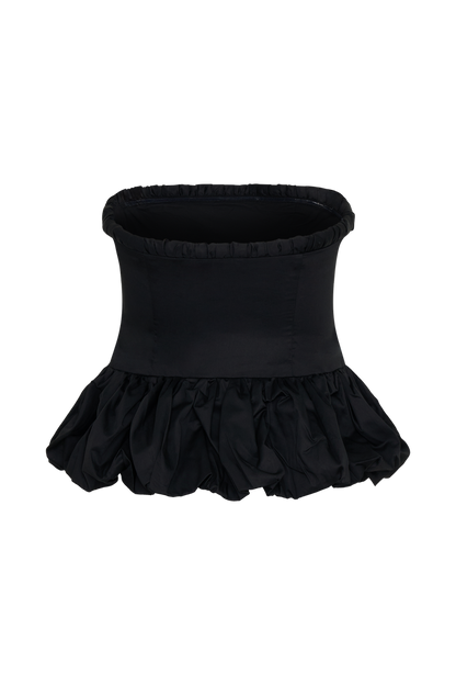 Cora Ruched Strapless Top - Black