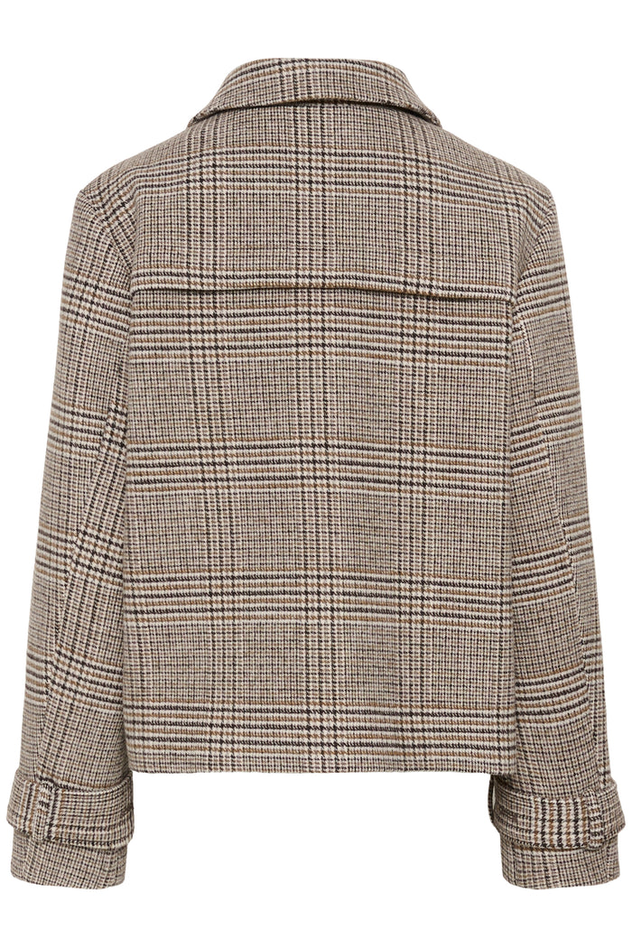 Shop the Cream CRGeorg Short Coat in Grey Check at Dotique. A timeless checked jacket with a straight fit, soft wool blend and versatile hip-length silhouette.