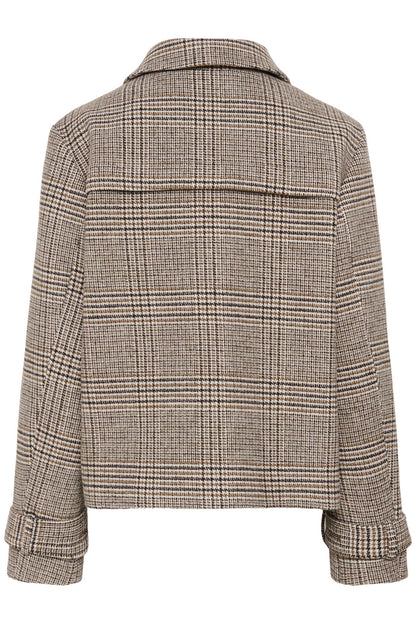 Shop the Cream CRGeorg Short Coat in Grey Check at Dotique. A timeless checked jacket with a straight fit, soft wool blend and versatile hip-length silhouette.