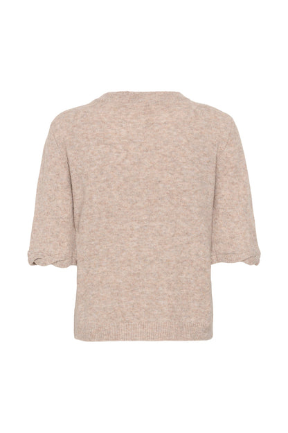 Cream 10615358 CRTrusty Knit Blouse Oat Melange beige knit blouse Shop Cream at Dotique