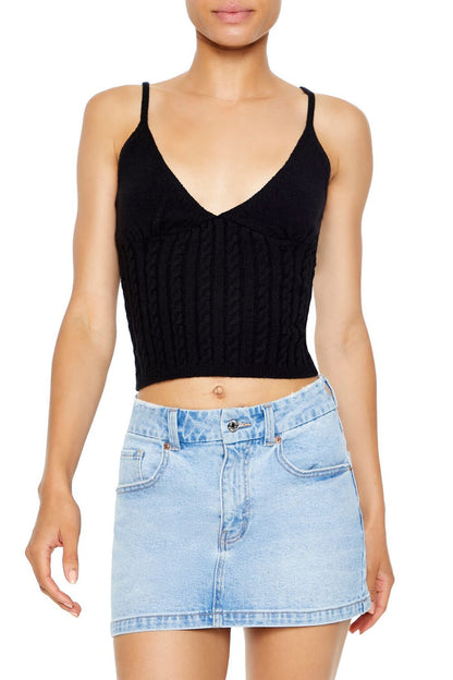 Cropped Sweater-Knit Cami