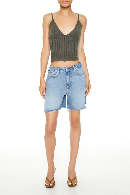 Cropped Sweater-Knit Cami