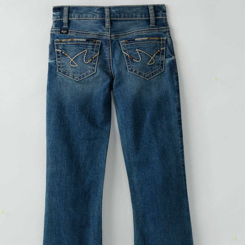 Cruel Girl's Violet Mid Rise Trouser in Medium Stonewash