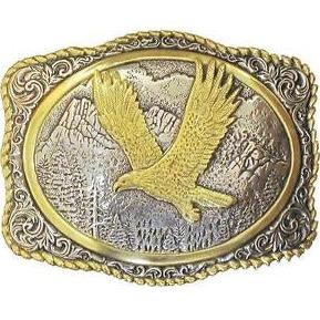 Crumrine Golden Eagle Rectangle Belt Buckle