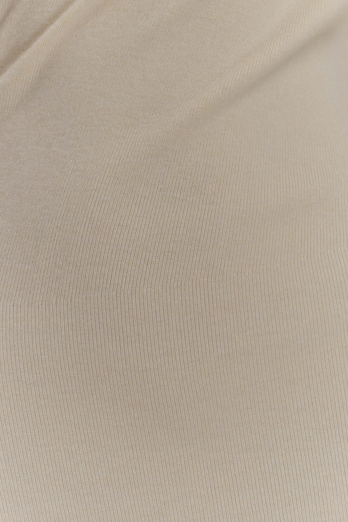 Culver Draped Twist Knit Midi Dress - Cream