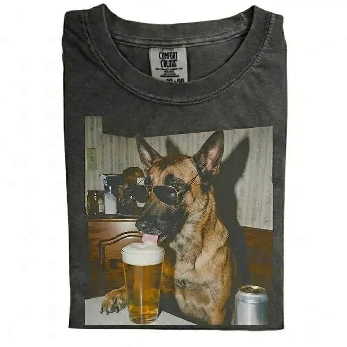 Custom Dog Breeds Drinking Beer T-Shirt