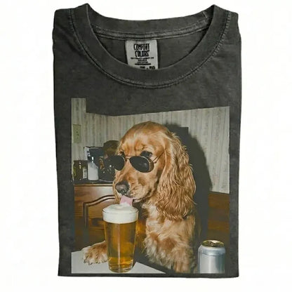 Custom Dog Breeds Drinking Beer T-Shirt
