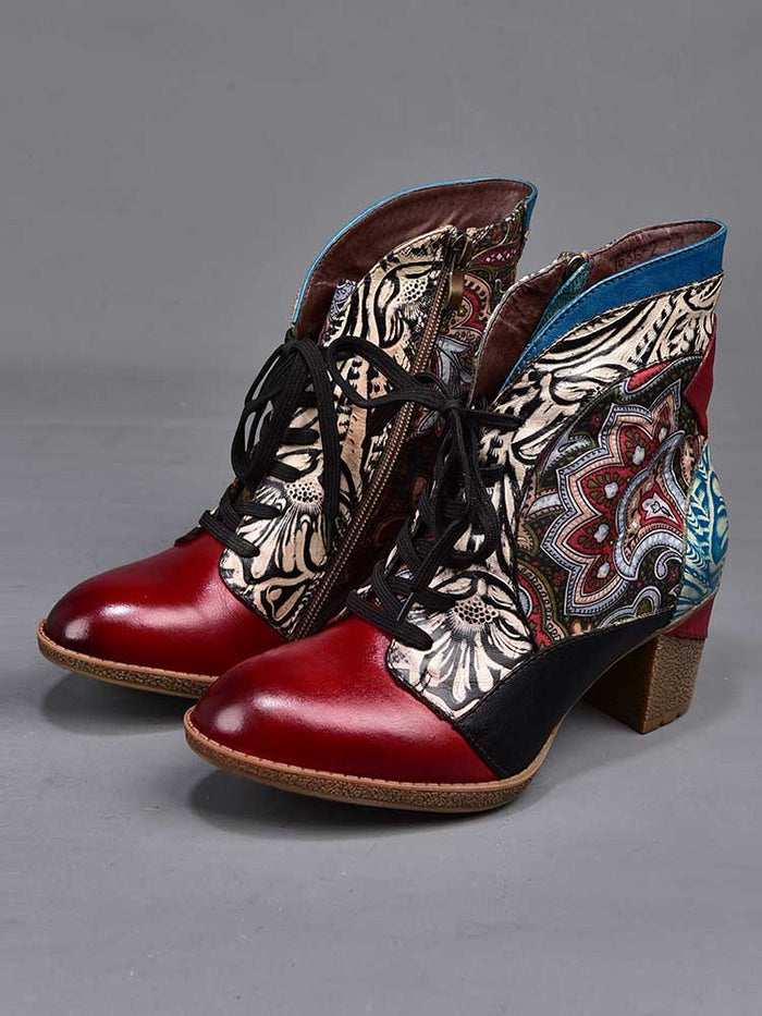 Dalia Leather Bohemian Ankle Boots