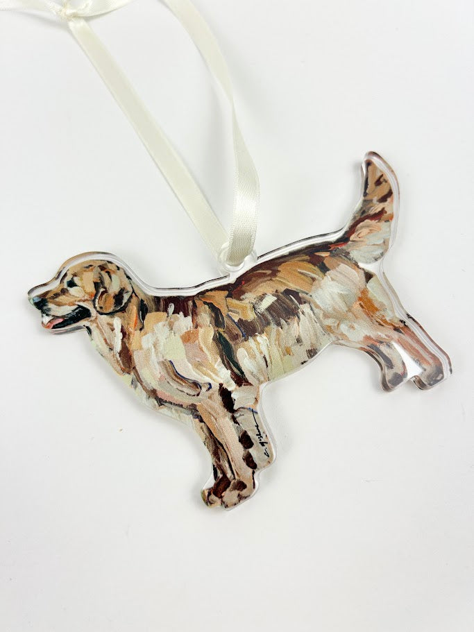 Dark Golden Retriever Acrylic Ornament Home Decor in  at Wrapsody