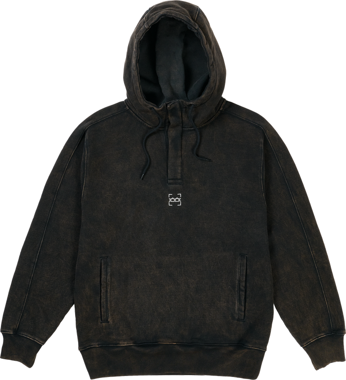 DASH LINE HOOD ACID WASHED BLACK