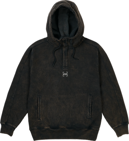 DASH LINE HOOD ACID WASHED BLACK