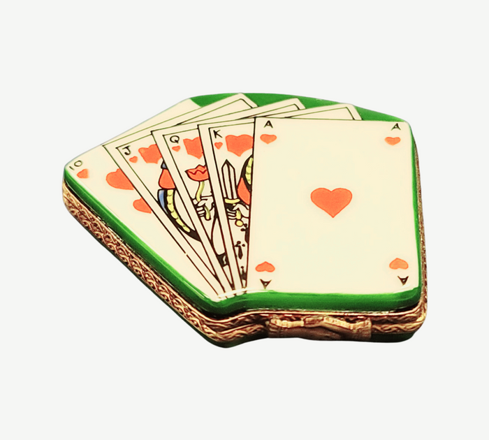 Limoges Playing Cards Collectible Box Porcelain Limoges games wine spirits French Trinket Box