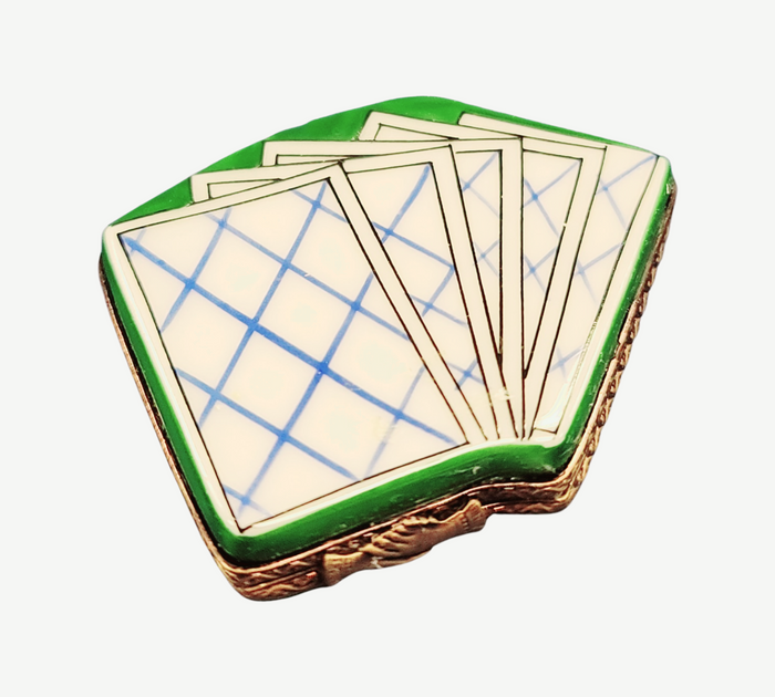 Limoges Playing Cards Collectible Box Porcelain Limoges games wine spirits French Trinket Box
