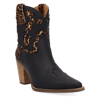 Dingo Women's Run Wild Leather Bootie in Leopard
