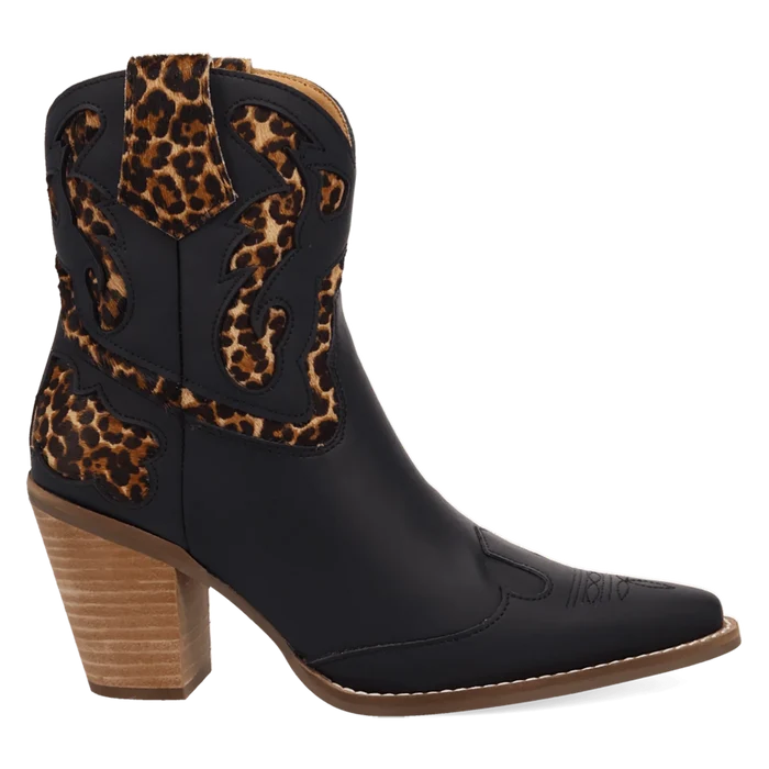 Dingo Women's Run Wild Leather Bootie in Leopard