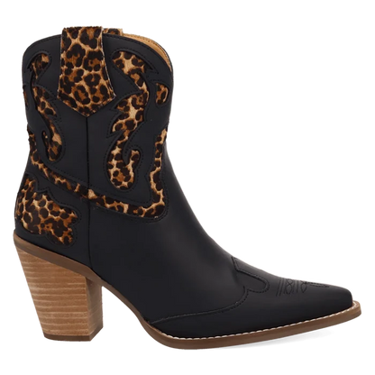 Dingo Women's Run Wild Leather Bootie in Leopard