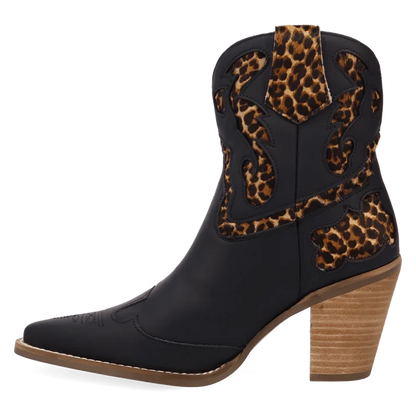 Dingo Women's Run Wild Leather Bootie in Leopard