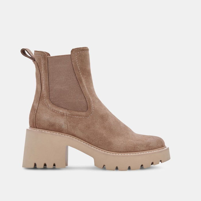 Dolce Vita waterproof chunky Heel suede boot taupe tan Hawk H20.
