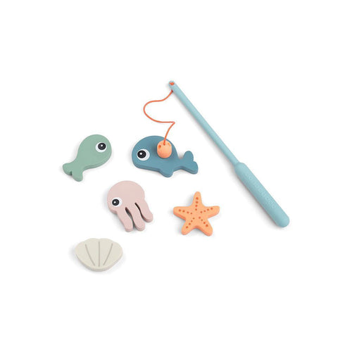 Done By Deer Bath Fishing Toy - Sea Friends Colour Mix