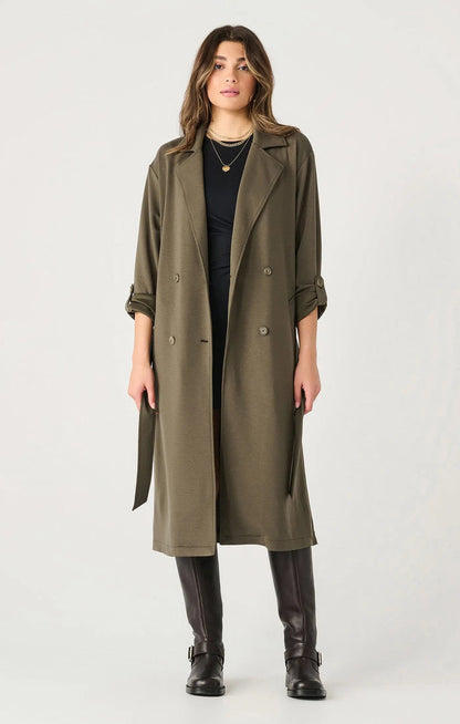 Double Breasted Knit Trench Jacket Acorn Home + Apparel