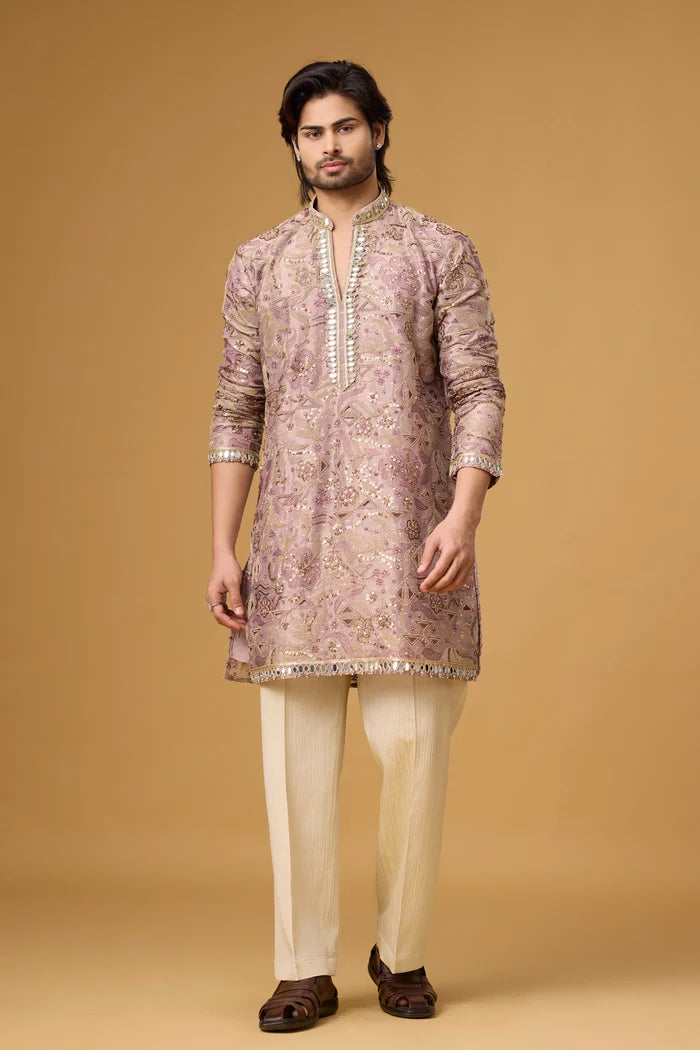 Zari Work Kurta Set for Men – Festive & Wedding Ethnic Wear | Mahavir NX
