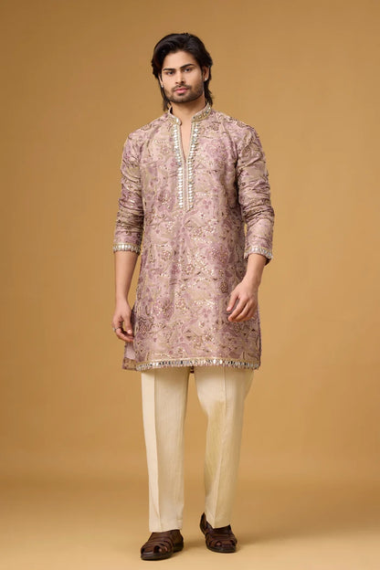 Zari Work Kurta Set for Men – Festive & Wedding Ethnic Wear | Mahavir NX