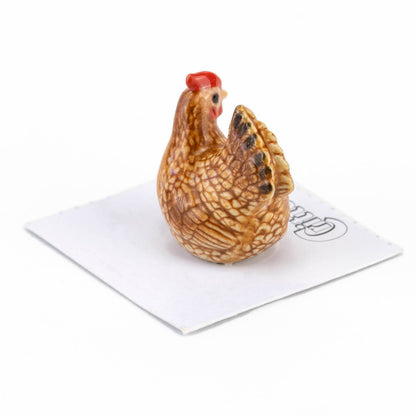 Buff Bantam Hen Porcelain Miniature