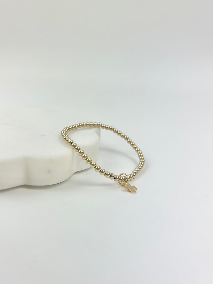 eGirl 3mm Signature Cross Charm Gold Bracelet Bracelets in at Wrapsody