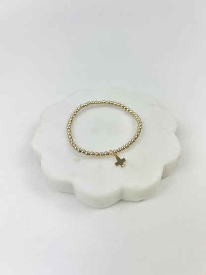 eGirl 3mm Signature Cross Charm Gold Bracelet Bracelets in at Wrapsody